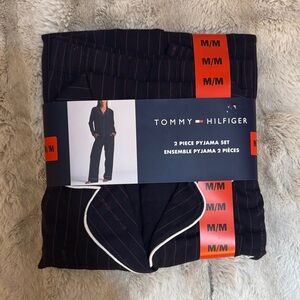 Tommy Hilfiger Black Pajama Set with White Accents